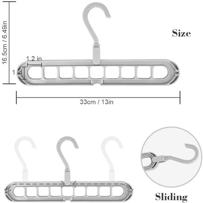 9-hole Clothes hanger organizer Space Saving Hanger multi-function folding magic hangers drying Racks Scarf clothes Storage