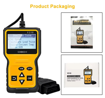 Hot Sales V310 OBD2 Scanner Auto Accessories EOBD/OBDII Code Reader with ELM327 Fault Scan Tool for Car Auto Diagnostic Tool