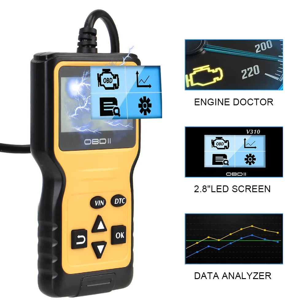 Hot Sales V310 OBD2 Scanner Auto Accessories EOBD/OBDII Code Reader with ELM327 Fault Scan Tool for Car Auto Diagnostic Tool