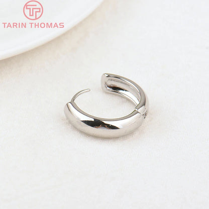 (3784)4PCS 14MM 16MM 18MM 23MM 24K Gold Color Plated Brass Round Earrings Hoop Earring Clip Quality DIY Jewelry Making Findings