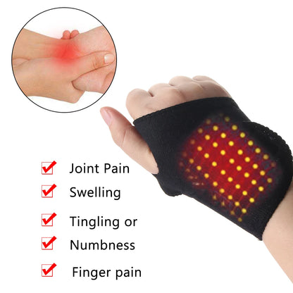 1Pair Magnetic Therapy Self-Heating Wrist Support Brace Men Women Wrist Wrap Guard Winter Hand Warmer Pain Relief Wristband Belt