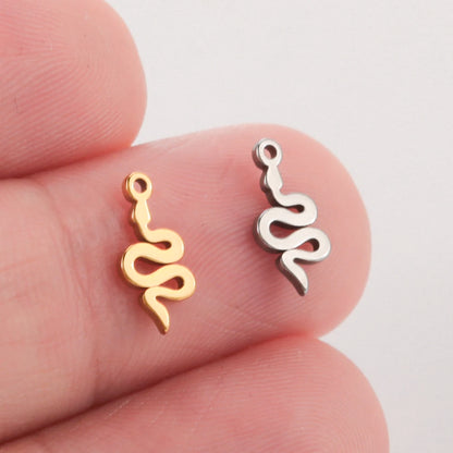 5pcs Stainless Steel Tree of Life Charms for Jewelry Making Moon Cross Butterfly Snake Pendant Tiny Charm Bracelet Earrings DIY