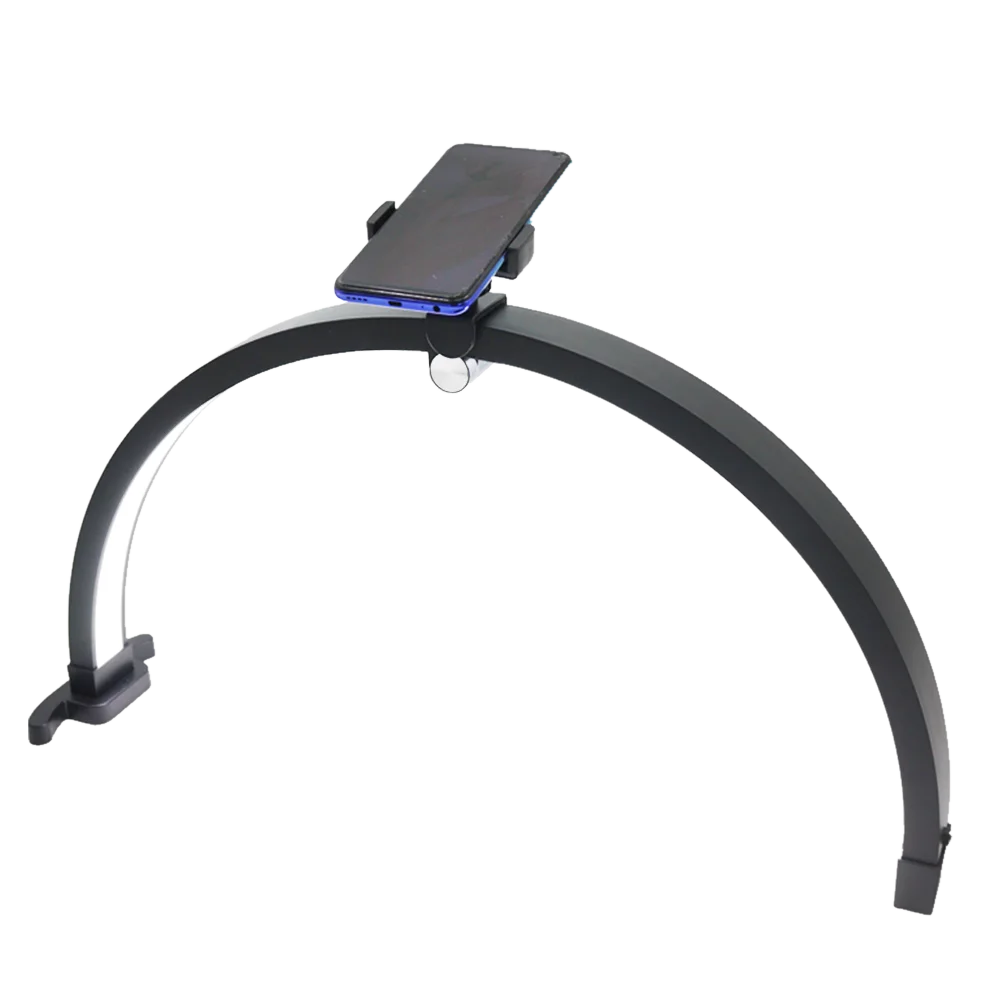20W Foldable Half Moon Nail Table Lamp Touch Control 3200-5600K Beauty Light 22 Inch Crescent Manicure Tattoo Phone Holder