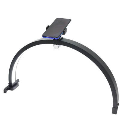 20W Foldable Half Moon Nail Table Lamp Touch Control 3200-5600K Beauty Light 22 Inch Crescent Manicure Tattoo Phone Holder