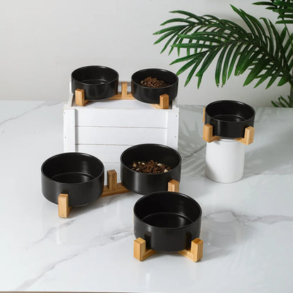 Portable Oval Cat and Kitten Double Bowls Anti-Knock Cat Food Ceramic Pet Supplies Dog Water Bottles Plastic Material