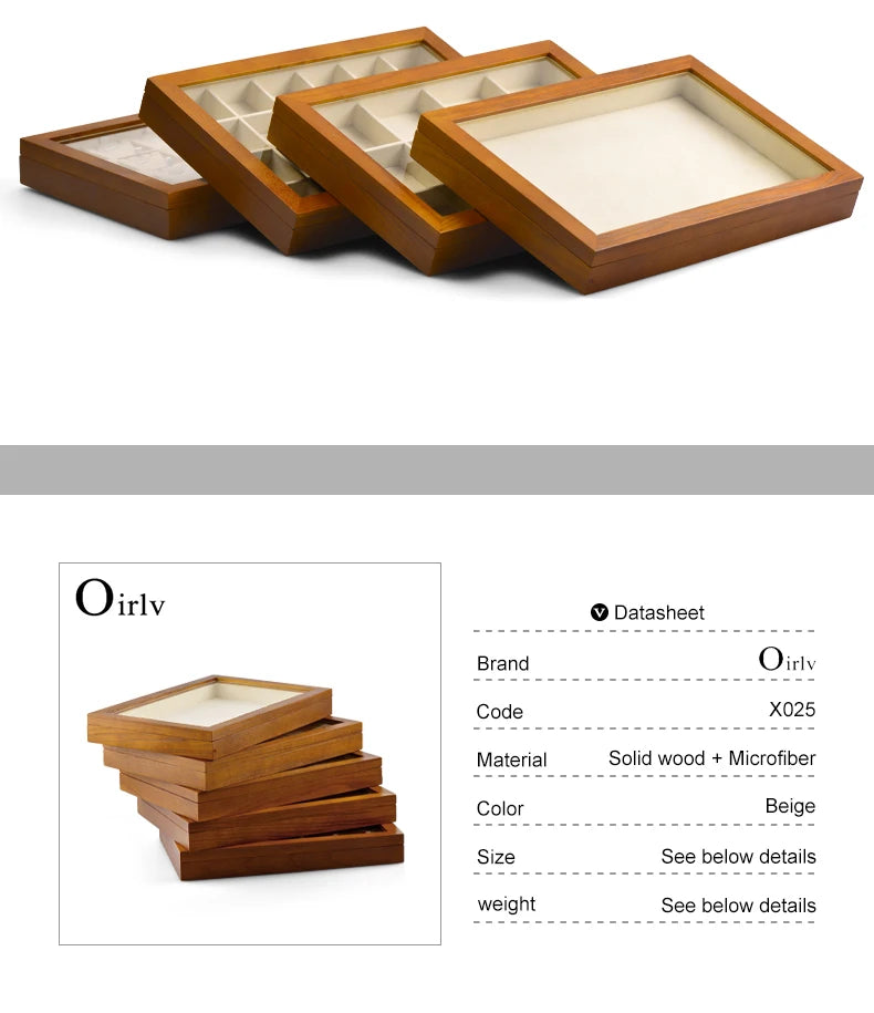 Oirlv wooden jewelry storage box Jewelry Storage Box Jewelry Necklace Pendant Ring Storage Display Box