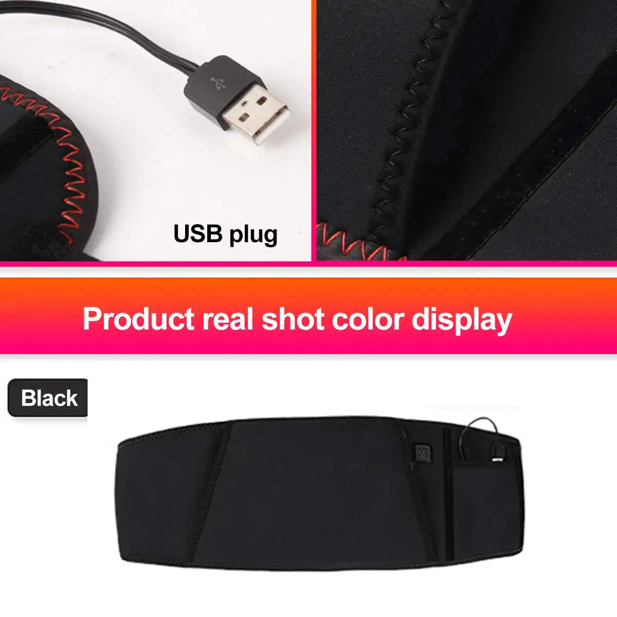 3 Gear Adjustable Waist Far Infrared Hot Compress Electric Heating Therapy Back Waist Support Belt Brace Massage Health Care