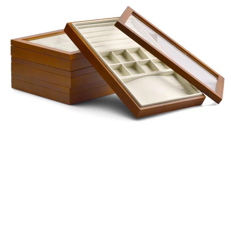 Oirlv wooden jewelry storage box Jewelry Storage Box Jewelry Necklace Pendant Ring Storage Display Box