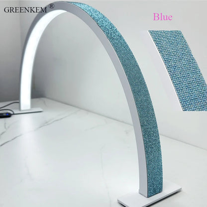 Free Logo Print Wholesale LED Nail Lamp Half-Moon Table Light Rhinestone Pink White Nail Salon Desk Lamp 40W Half Moon Nail Lamp