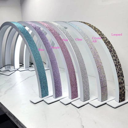 Free Logo Print Wholesale LED Nail Lamp Half-Moon Table Light Rhinestone Pink White Nail Salon Desk Lamp 40W Half Moon Nail Lamp