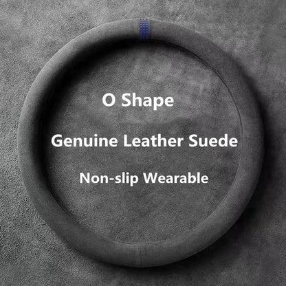 38cm Suede Leather Car Steering Wheel Cover Wear-Resistant For BMW E90 F01 F06 F10 F15 F16 F20 F21 F25 F26 F30 F32 F82 M3 G20 X5