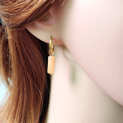 HUIDANG Earrings With Stones Boucles d'oreilles Square Natural Stones Small Hoops Earrings Woman New Trend 2025