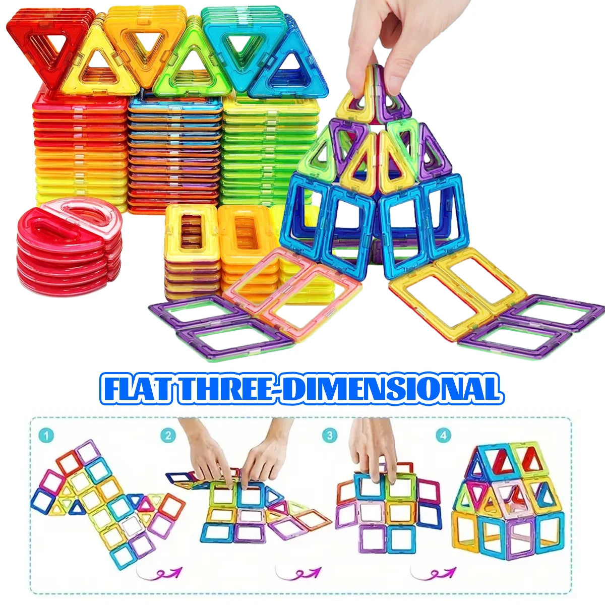 Medium Size Magnetic Block Building Toy Set，Creative Construction STEM Toy,Back-to-School Season, Birthday Gift