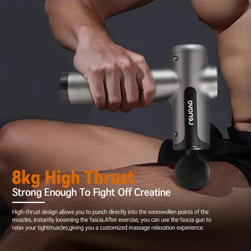Lenovo Powerful Wireless Massager Gun 8 Massage HeadsRechargeable Shoulder Back Neck Waist Leg Electric Fascia Gun