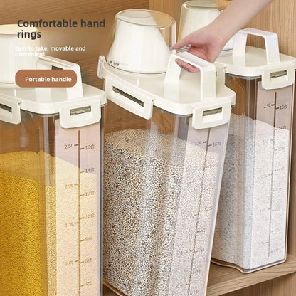1.75/ 2.5/3L Food Grade Grain and Miscellaneous Grain Storage Box, Rice Bucket Storage Tank, Sealing Tank, Kitchen Utensil New