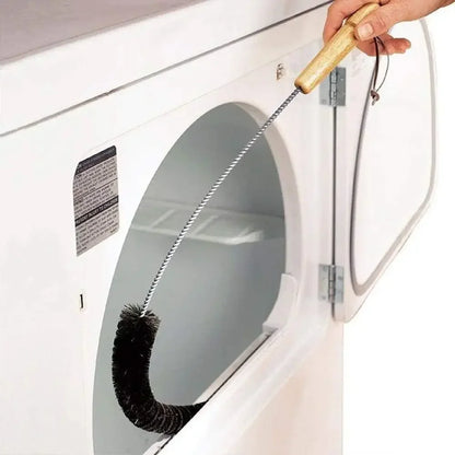 Flexible Dryer Vent Brush with Wood Handle for Removing Lint Refrigerator Coil Corner Gaps Cleaning Brush Bathroom Kitchen Clean