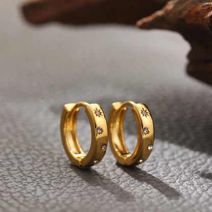 New Fashion CZ Zircon Mini Tiny Hoop Earrings for Women Gold Plated Circle Huggie Hoops Ear Buckle Cartilage Piercing Jewelry