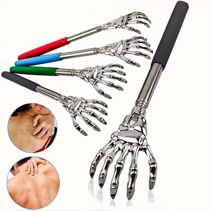 silvery Telescopic Back Scratcher,  Portable Extendable Stainless Steel  Scratchers for Men Women ，Mothers Gifts，Gifts For Men，G