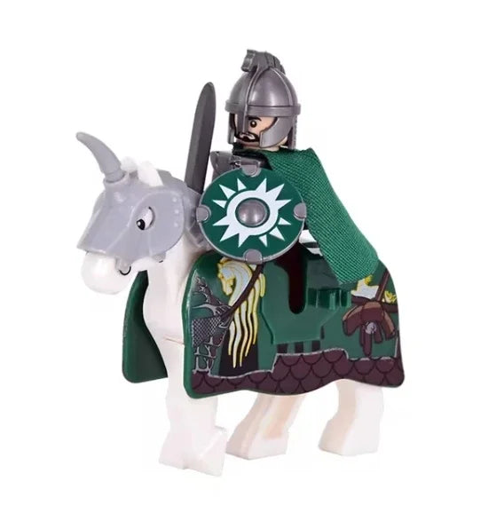 Medieval Knight Figure Building Blocks Roman Rohan Temple Soldier Infantry Commander Mount War Horse Wolf Orc Boy Toy Gift S009