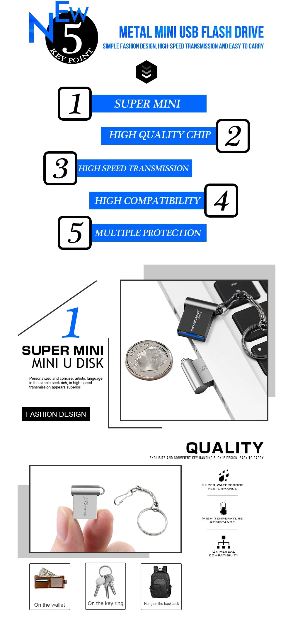 USB Flash Drive High Speed 3.0 Mini Flash Pendrive 128GB 64GB 32GB 16GB Cle USB 3.0 Stick 64GB 128GB USB Storage Key USB Devices