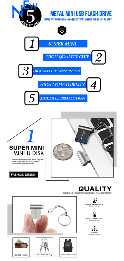 USB Flash Drive High Speed 3.0 Mini Flash Pendrive 128GB 64GB 32GB 16GB Cle USB 3.0 Stick 64GB 128GB USB Storage Key USB Devices