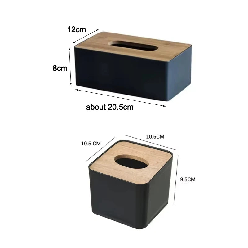 Tissue Box Table Napkin Holder Tissue Case Paper Box Container Bamboo Cover Solid Wood Storage Box Home DesktopTissue Box Holder