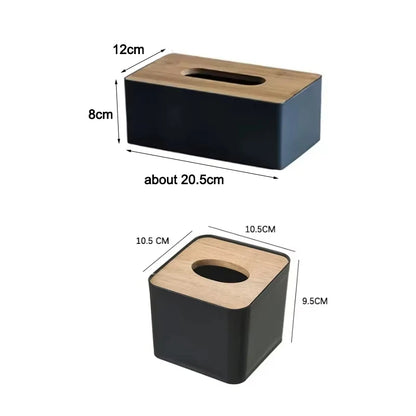 Tissue Box Table Napkin Holder Tissue Case Paper Box Container Bamboo Cover Solid Wood Storage Box Home DesktopTissue Box Holder