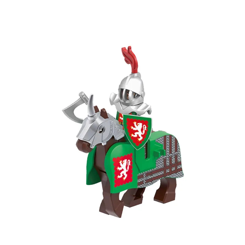 Medieval Knight Figure Building Blocks Roman Rohan Temple Soldier Infantry Commander Mount War Horse Wolf Orc Boy Toy Gift S009