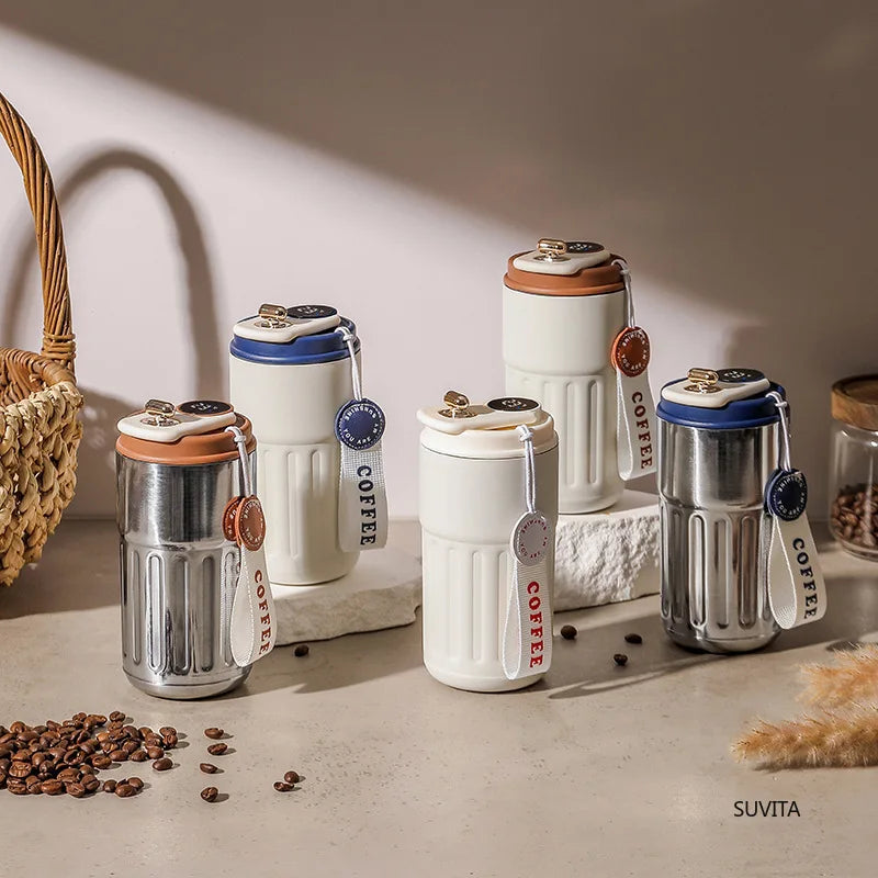450ML Thermos Water Bottle Smart Display Temperature Stainless Steel Vacuum Coffee Cup Keep Cold and Heat Travel Thermal Mug