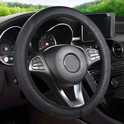 Steering Wheel Cover Anti Slip Breathable Steering Cover Universal Microfiber PU Leather Steer Wheel Protector No inner circle