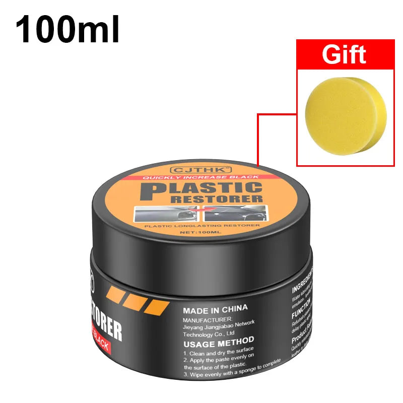 Car Plastic Restorer Crystal Clear Auto Interior Leather & Panel Renewal Wax Coating Agent Back To Black Gloss Car Wax Polish