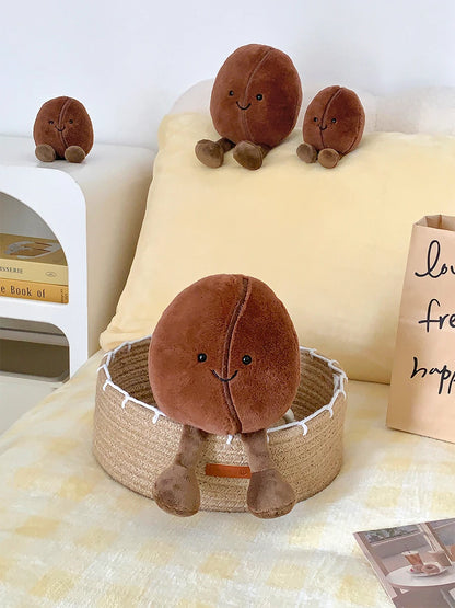 Jellycat Simulated Coffee Bean Plushies Soft Doll Brown Coffee Food With Foot Adorably Plush Toy Home Decor Xmas Gifts Girl