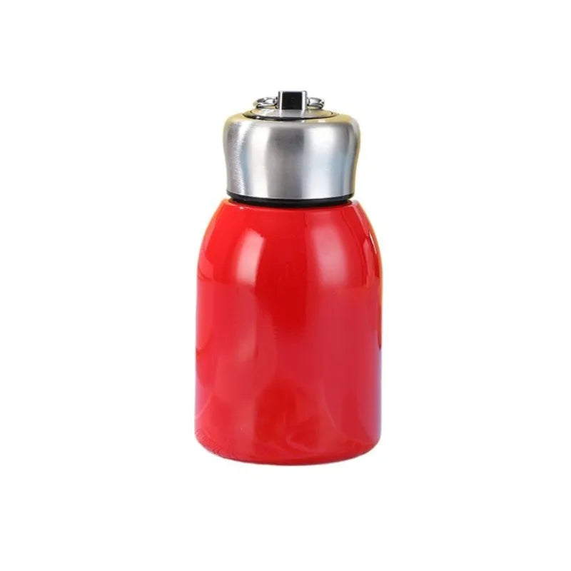 Mini Chubby Big Belly Cup Stainless Steel Thermos Cup Portable Carrying Ring 300ml Vacuum Flask Insulated Hot Water Bottle