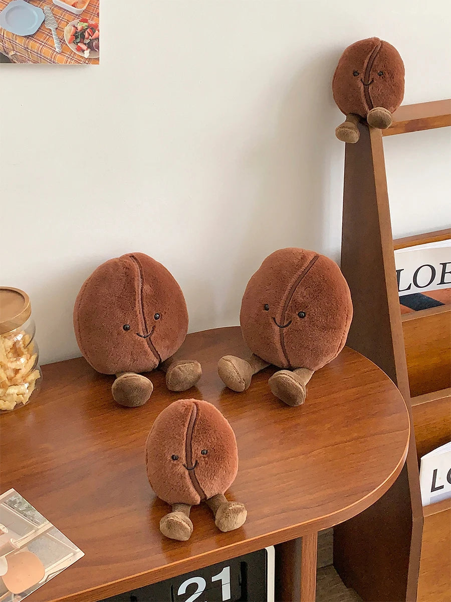 Jellycat Simulated Coffee Bean Plushies Soft Doll Brown Coffee Food With Foot Adorably Plush Toy Home Decor Xmas Gifts Girl