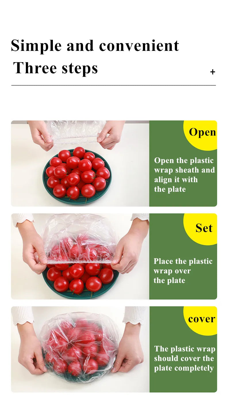 Reusable Disposable Food Cover Plastic Wrap Durable Elastic Food Lids For Bowls Elastic Plate Covers For Kitchen Food Saver Bag