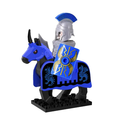 Medieval Knight Figure Building Blocks Roman Rohan Temple Soldier Infantry Commander Mount War Horse Wolf Orc Boy Toy Gift S009