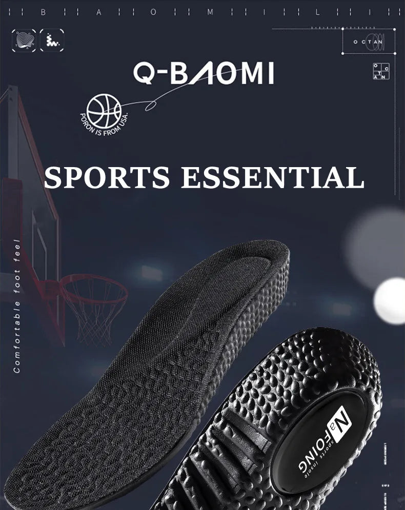 1Pair Height Increase Insoles for Feet PU Memory Foam Shoes Pad Breathable Orthopedic Heel Lift Insole for Sport Running Care