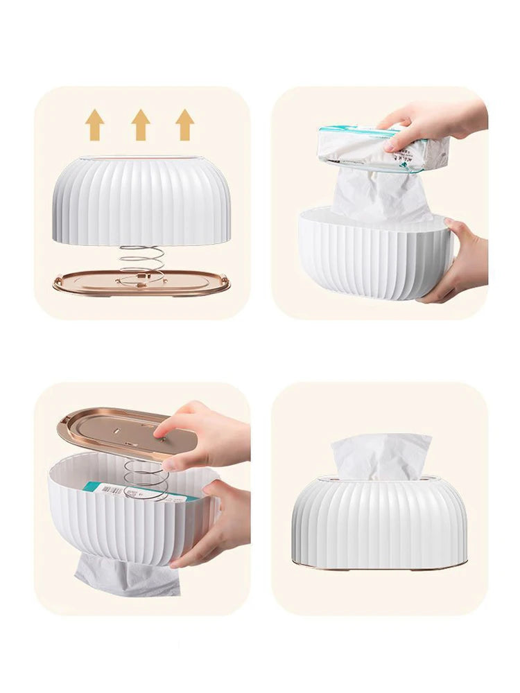 1 Piece Of Household Extraction Paper Box, With Spring, High Appearance Level, Light Luxury, Living Room, Desktop, Tissue Box