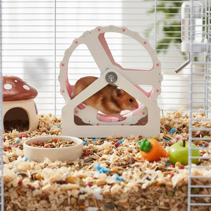 Durable Plastic Hamster Running Wheel Silent Stable Base Rodent Running Wheel 21cm Colorful Exercise Wheel Pet Exercise