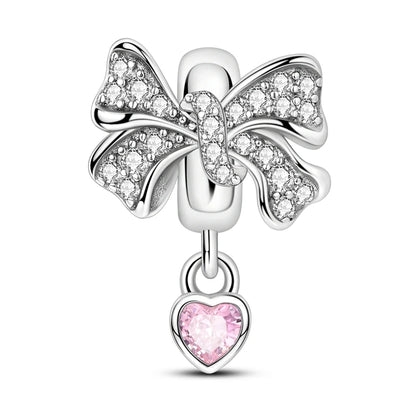 925 Sterling Silver Pink Charms Beads Butterfly Perfume Bottle Crown Heart Shaped Zircon Charms for Women Fine DIY Jewelry Gifts