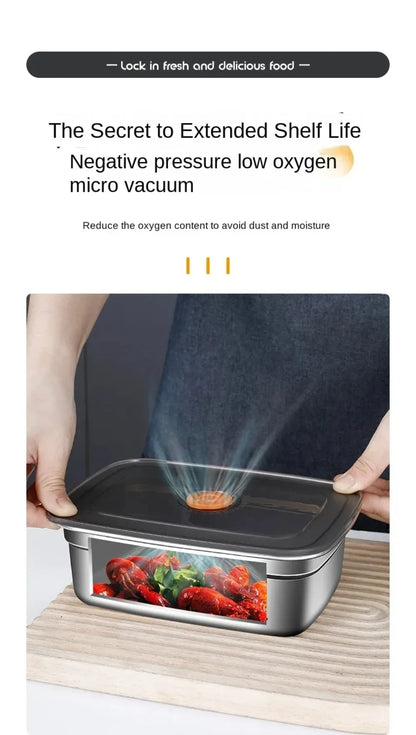 High Quality Stainless Steel Camping Lunch Box Sealed Refrigerator Freezer Storage Box Leak-proof Microwave Suitable Bento Box