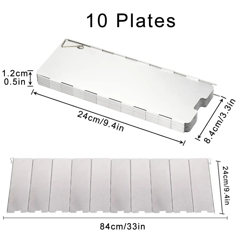 8/9/10/12/14/16 Plates Folding Camping Stove Windshield Gas Stove Wind Shield Lightweight Outdoor Picnic Cooker Wind Screen