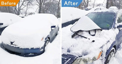 Universal Car Windshield Snow Cover - Frost Ice Rain & Sun Protector for Most Cars & SUVs, 1PC Auto Windscreen Shield