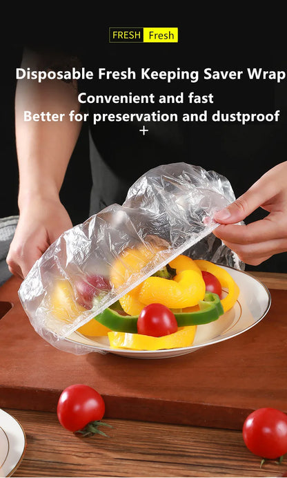 Reusable Disposable Food Cover Plastic Wrap Durable Elastic Food Lids For Bowls Elastic Plate Covers For Kitchen Food Saver Bag
