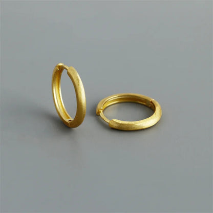 WANTME Real 925 Sterling Silver Minimalist Bohemian Round Ear Buckle for Women Punk Unisex Rock Hoop Earring Jewelry Accessories
