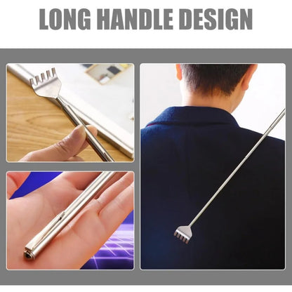 silvery Telescopic Back Scratcher,  Portable Extendable Stainless Steel  Scratchers for Men Women ，Mothers Gifts，Gifts For Men，G