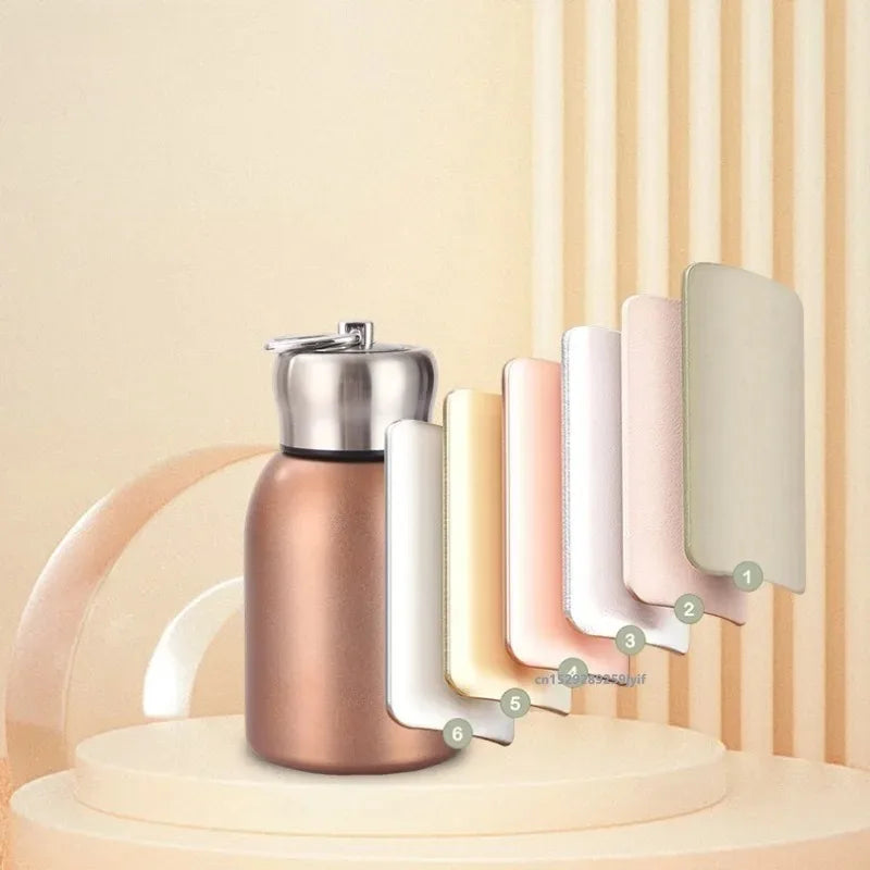 Mini Chubby Big Belly Cup Stainless Steel Thermos Cup Portable Carrying Ring 300ml Vacuum Flask Insulated Hot Water Bottle