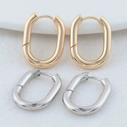 4PCS 16MM 18MM 20MM 14K Gold Color Brass Oval Earrings Hoops High Quality Jewelry Making Supplies Diy Findings Accessories