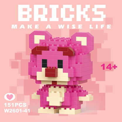 Disney 108 style Stitch LinaBell StellaLou Building Blocks Princess Cartoon Figrues Bricks Children's Assembly Toys Model Gift