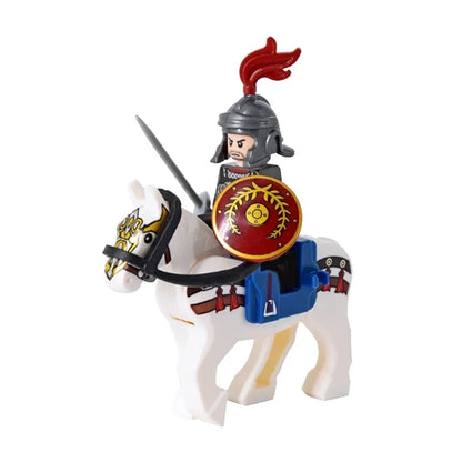 Medieval Knight Figure Building Blocks Roman Rohan Temple Soldier Infantry Commander Mount War Horse Wolf Orc Boy Toy Gift S009